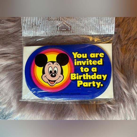 Vintage Mickey Mouse Birthday Invitations NIP - Picture 4 of 9